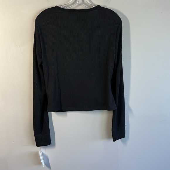 NWT Womens Tommy Hilfiger Sport Waffle Knit Faux Wrap Top Size Large Long Sleeve - Picture 10 of 11